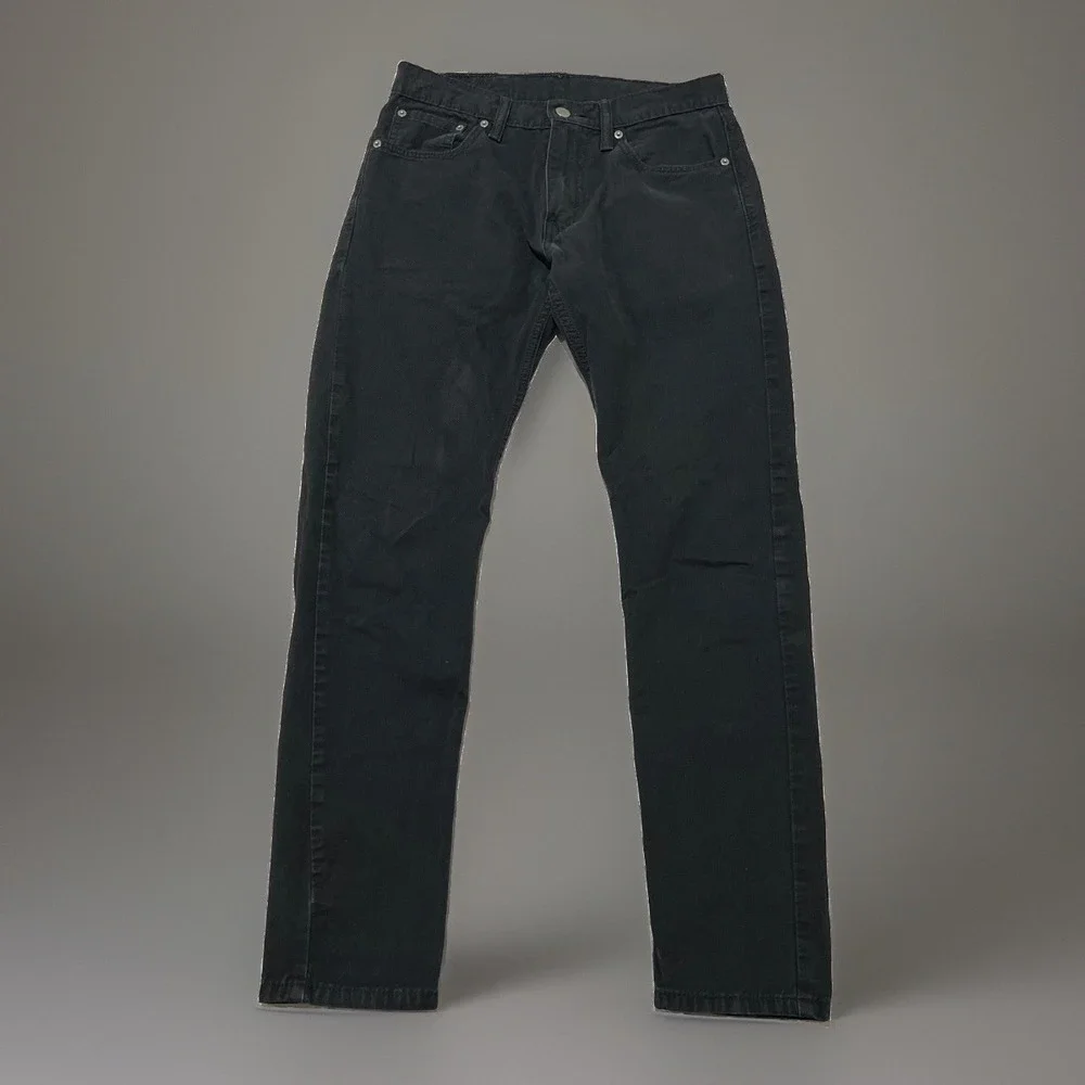 Levis 512 Mens Black Wash Slim Fit Premium Jeans White Tab Punk Grunge 30x33